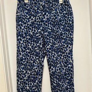 Chico's Vibrant Blue and Black Print Capris